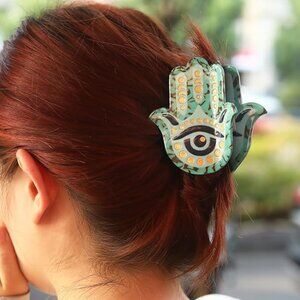 Exquisite Hamsa Hand & Evil Eye Hair Claw